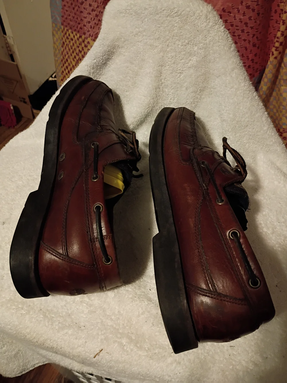 Timberland Brown Leather Boat Shoes with Navy Lining